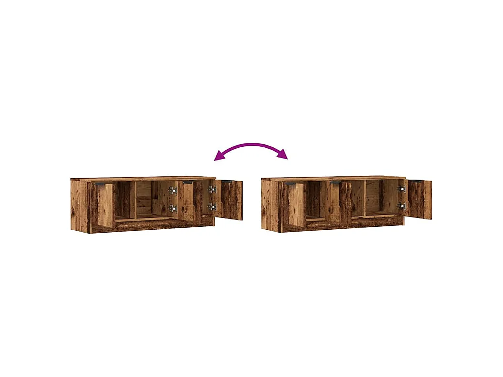 Mueble de TV madera contrachapada madera antigua 102x35x36,5 cm