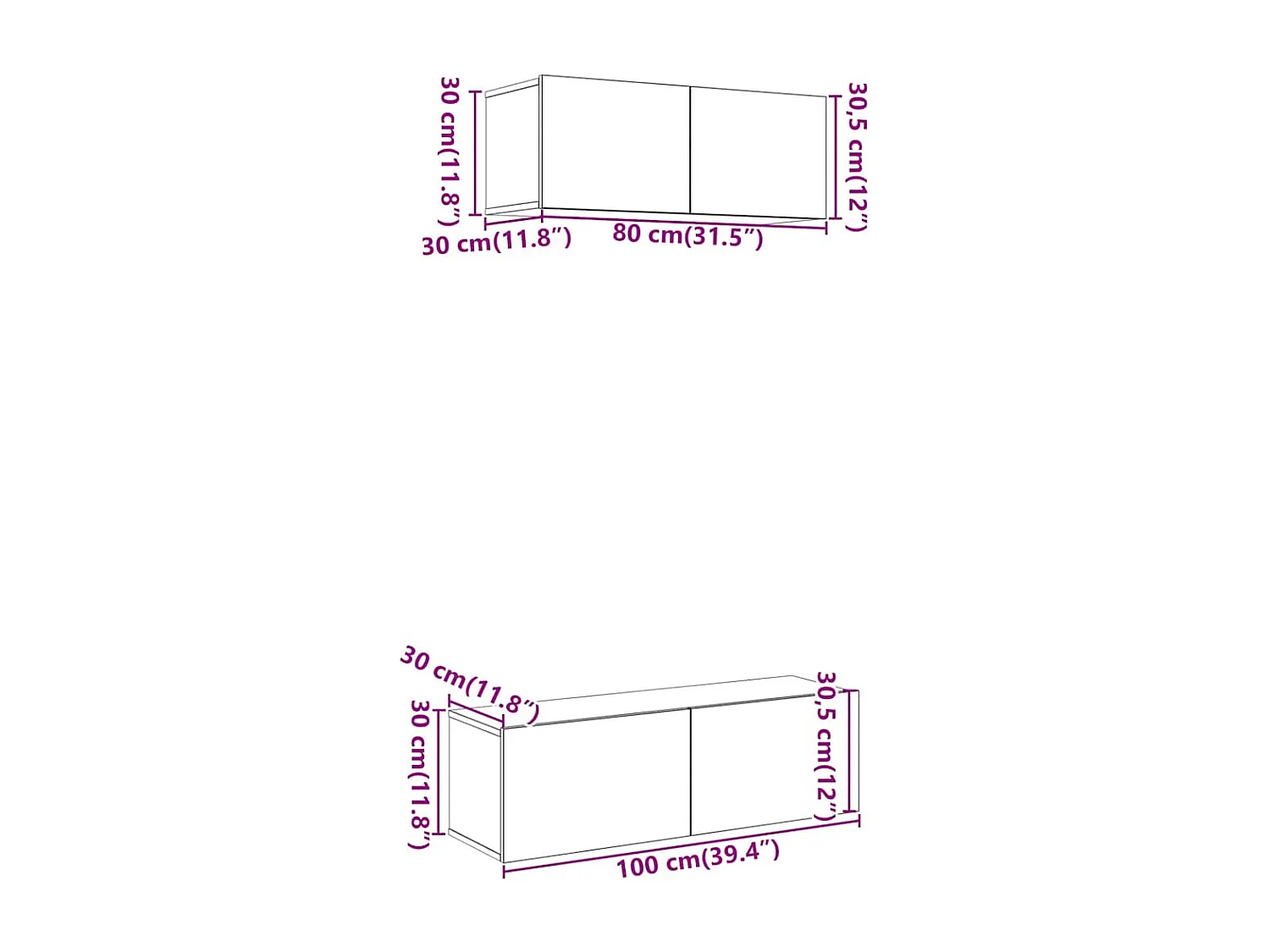 Ensemble de meuble TV mural 2 pcs chêne artisanal