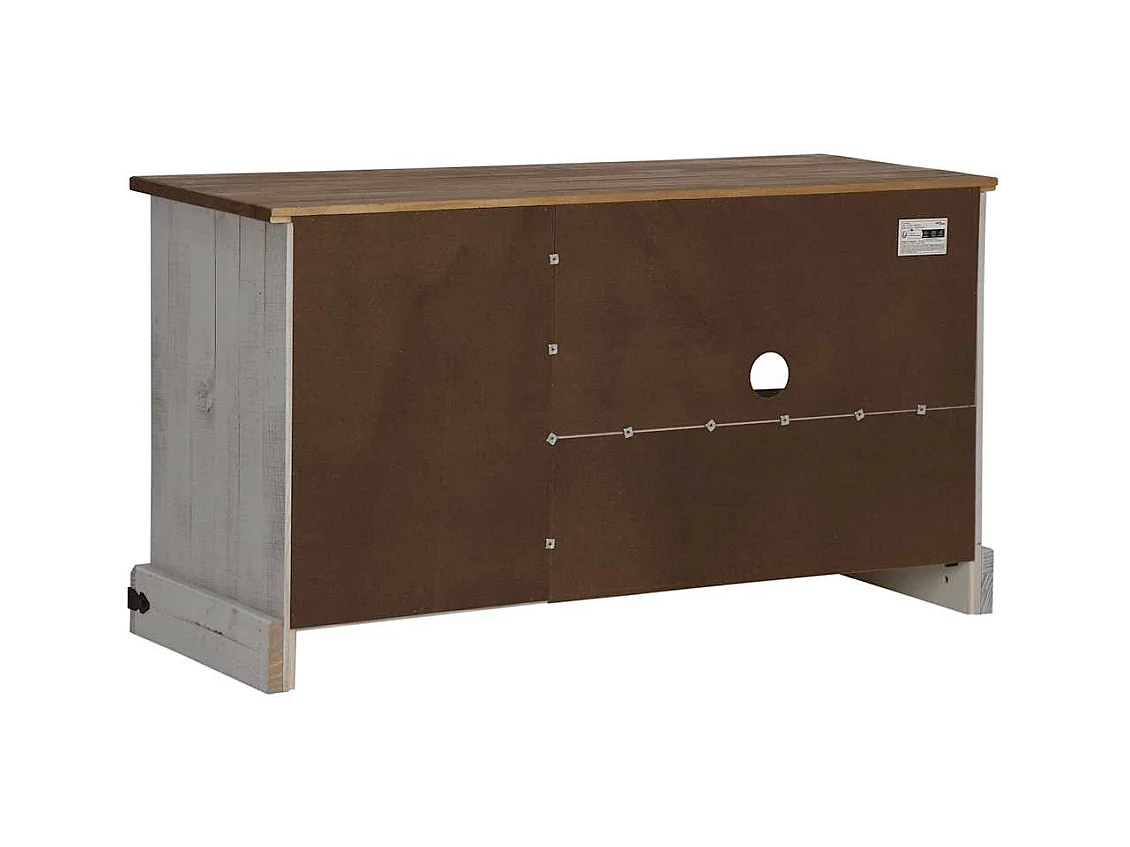 Meuble TV HALDEN avec porte coulissante blanc 110x40x60 cm