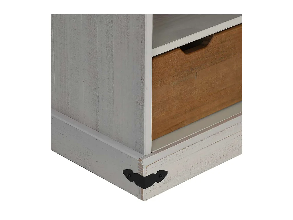 Meuble TV HALDEN avec porte coulissante blanc 110x40x60 cm