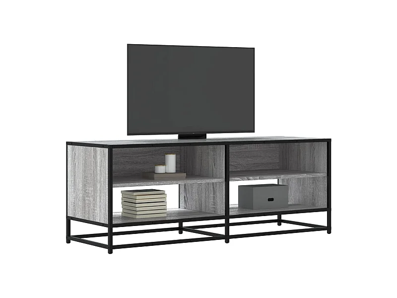 Mobile TV Grigio Sonoma 120,5x40x46cm Legno Multistrato Metallo