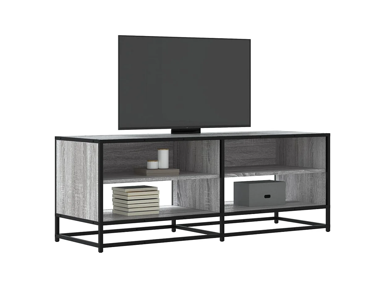 TV-Schrank Grau Sonoma 120,5x40x46 cm Holzwerkstoff und Metall