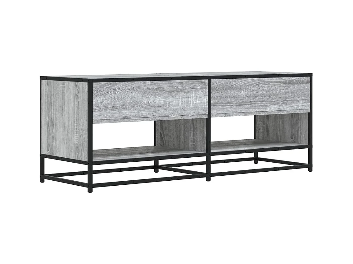 Meuble TV sonoma gris 120,5x40x46 cm bois d'ingénierie et métal