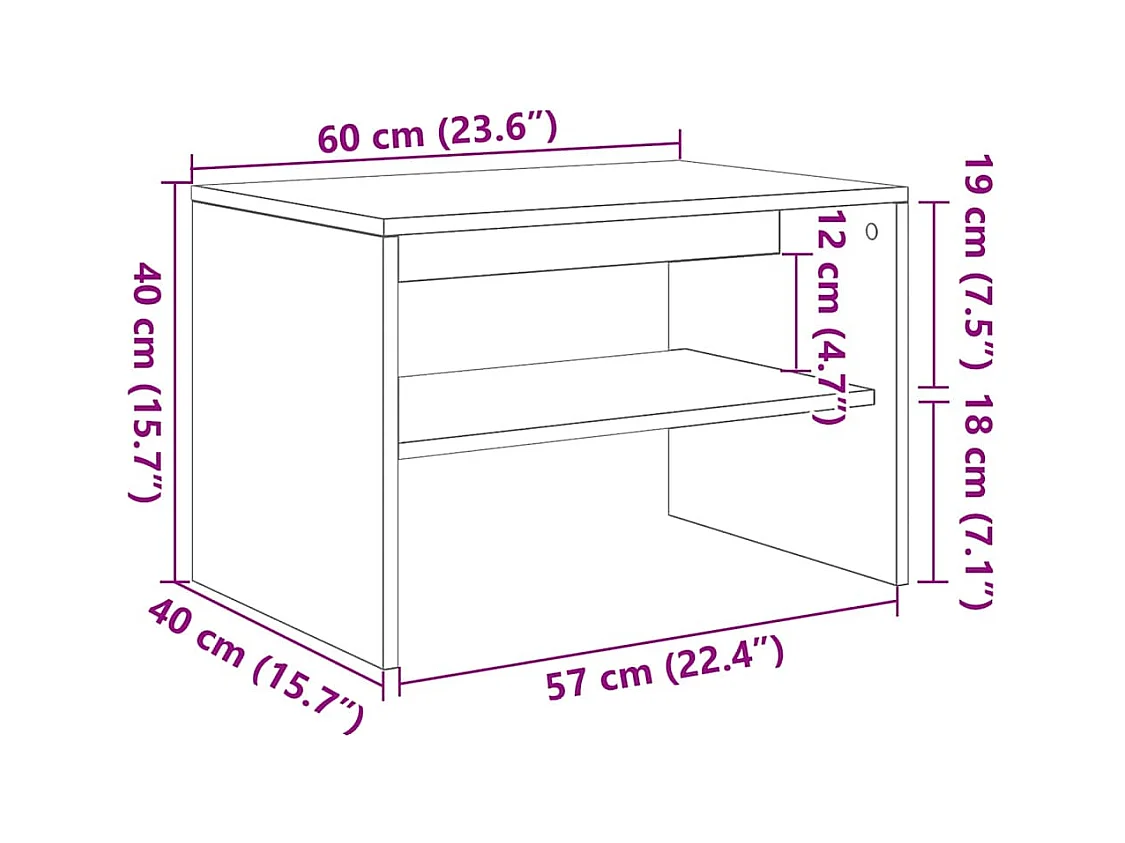 Tv-meubel 60x40x40 cm bewerkt hout sonoma eikenkleurig