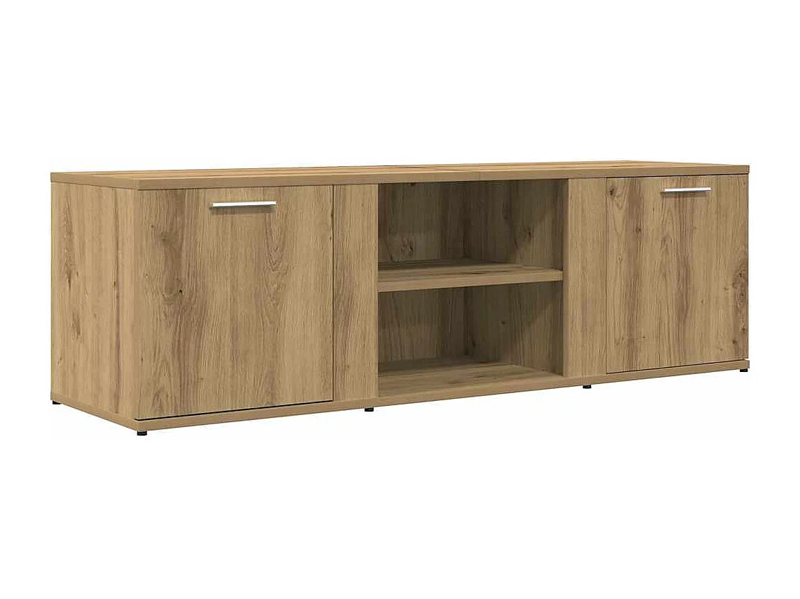 Meuble TV chêne artisanal 120x34x37 cm bois d'ingénierie