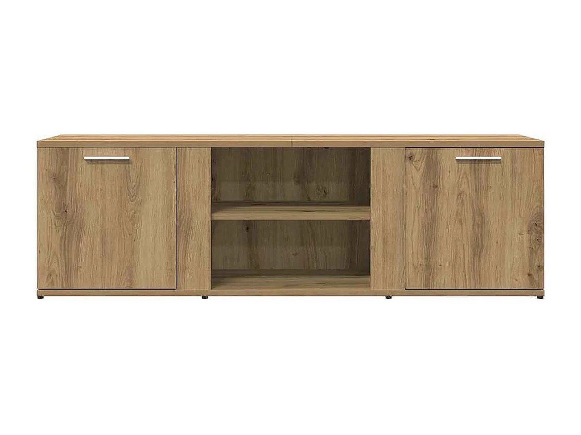 Meuble TV chêne artisanal 120x34x37 cm bois d'ingénierie