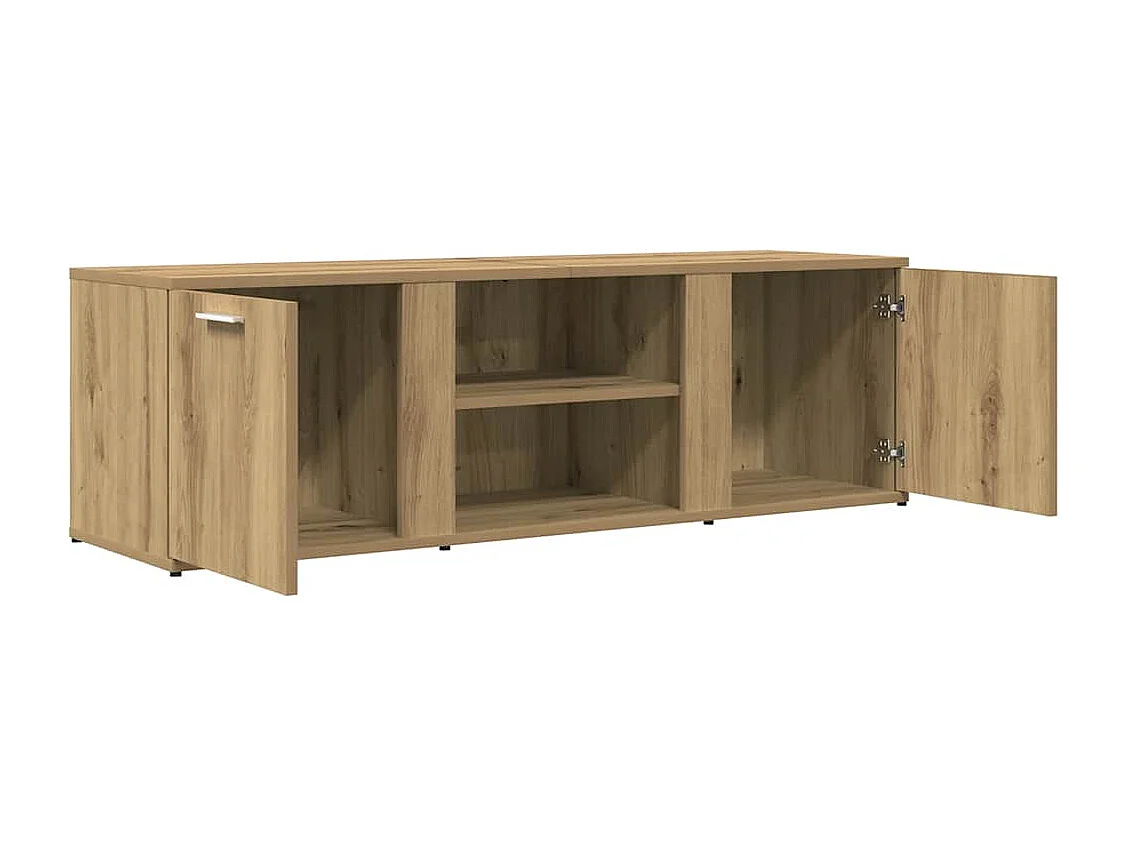 Meuble TV chêne artisanal 120x34x37 cm bois d'ingénierie