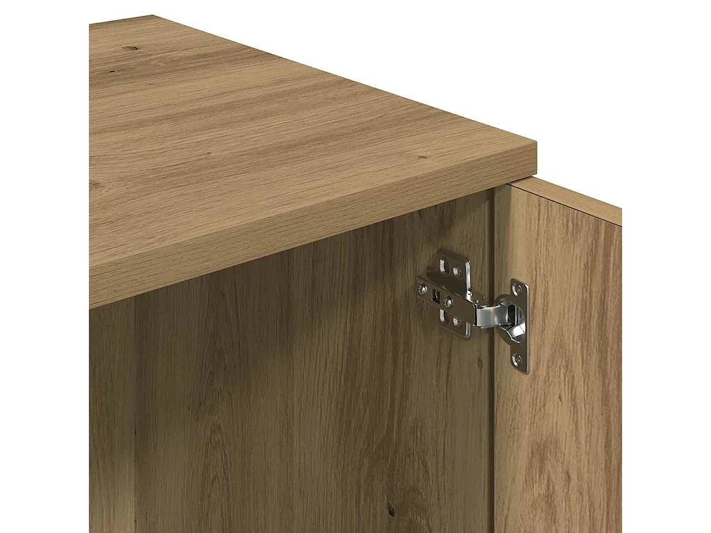 Meuble TV chêne artisanal 120x34x37 cm bois d'ingénierie