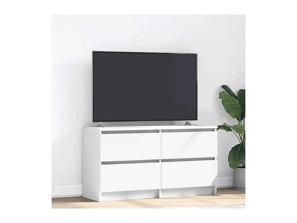 Meuble TV blanc 100x35x54 cm bois d'ingénierie
