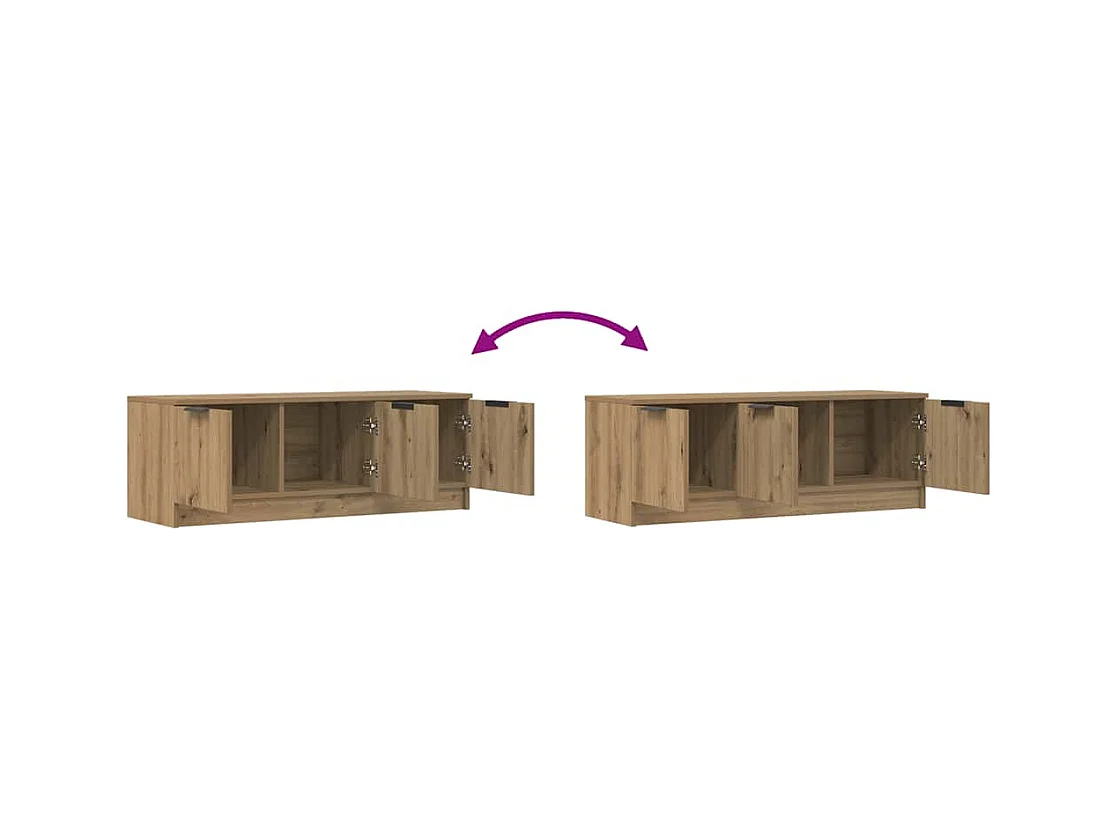 Mobile TV Marrone Artigianale 102x35x36,5 cm Legno Multistrato