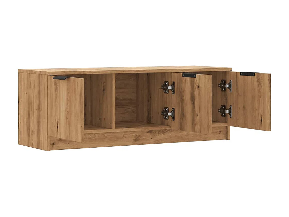 Meuble TV chêne artisanal 102x35x36,5 cm bois d'ingénierie