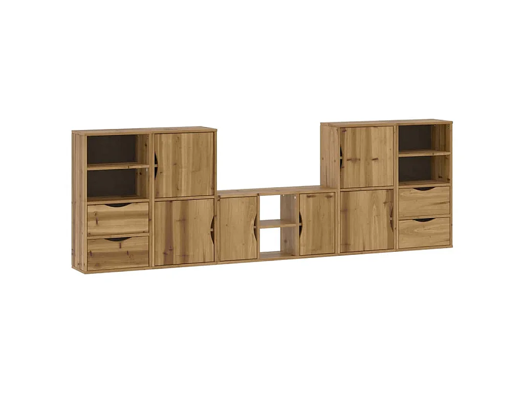 Meubles TV 5 pcs avec rangement ODDA bois de pin massif