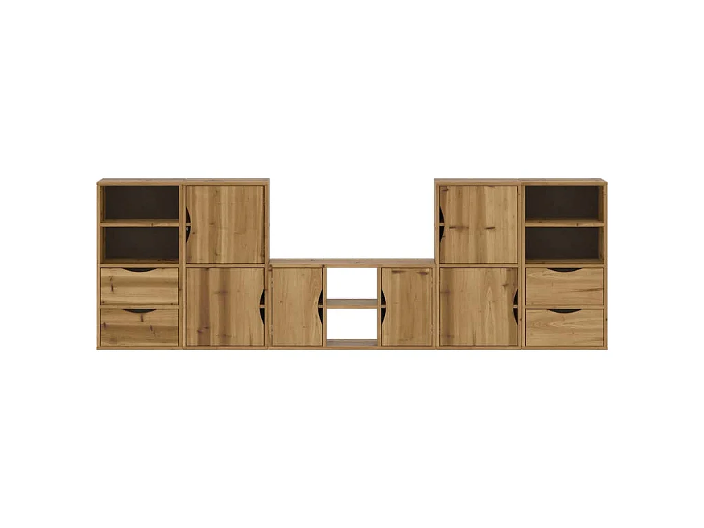 Meubles TV 5 pcs avec rangement ODDA bois de pin massif