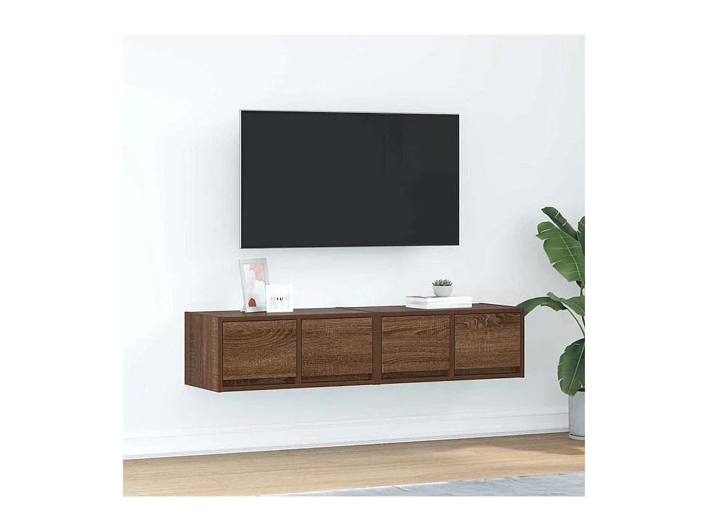 Mobili TV 2 pz Rovere Marrone 60x31x25,5 cm Legno Multistrato