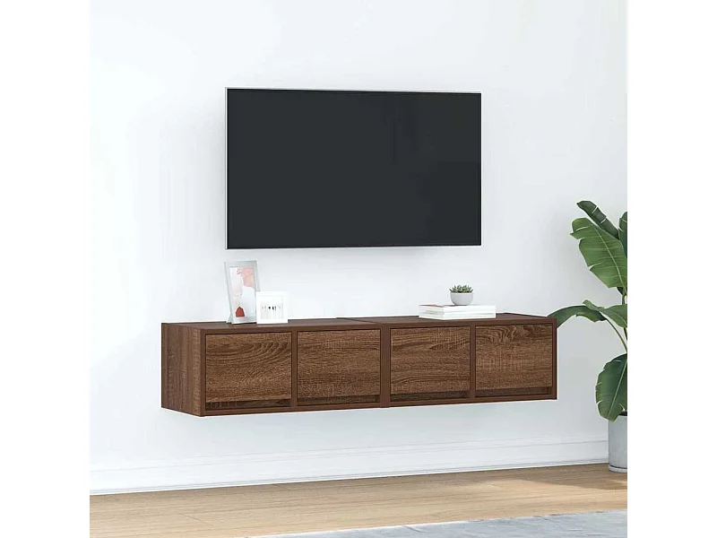 Mobili TV 2 pz Rovere Marrone 60x31x25,5 cm Legno Multistrato