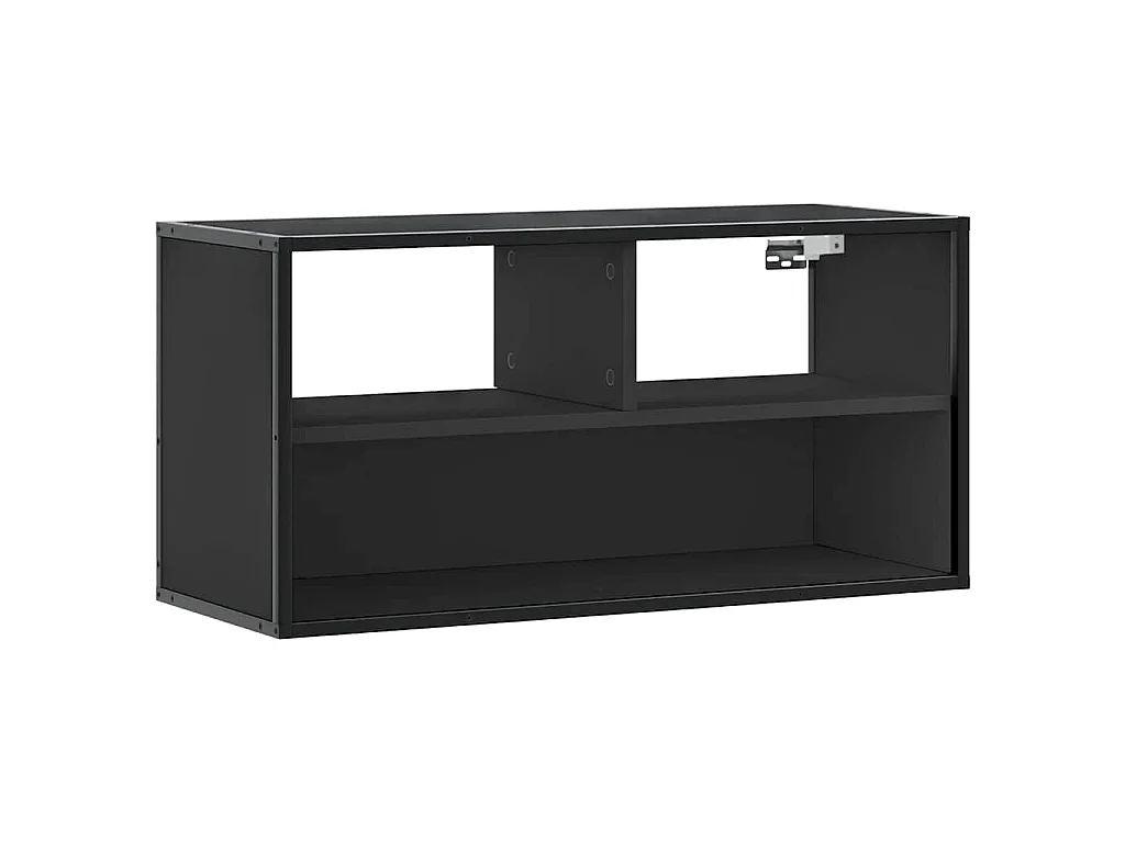 Meuble TV noir 80x31x39,5 cm bois d'ingénierie et métal