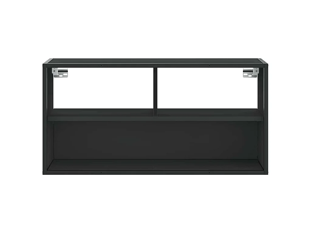 Meuble TV noir 80x31x39,5 cm bois d'ingénierie et métal