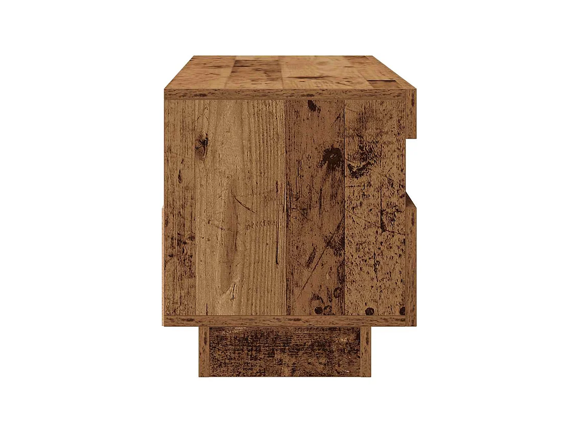 Meuble TV avec lumières LED vieux bois bois d'ingénierie