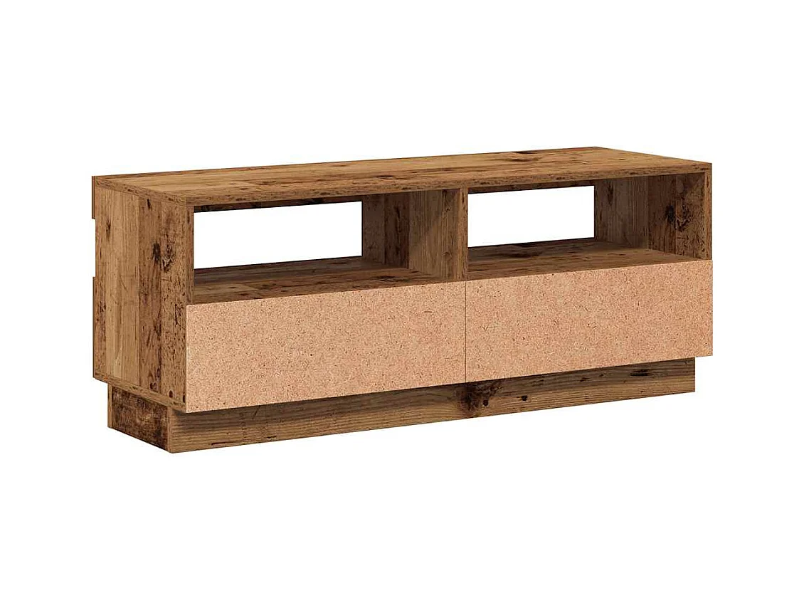 Meuble TV avec lumières LED vieux bois bois d'ingénierie