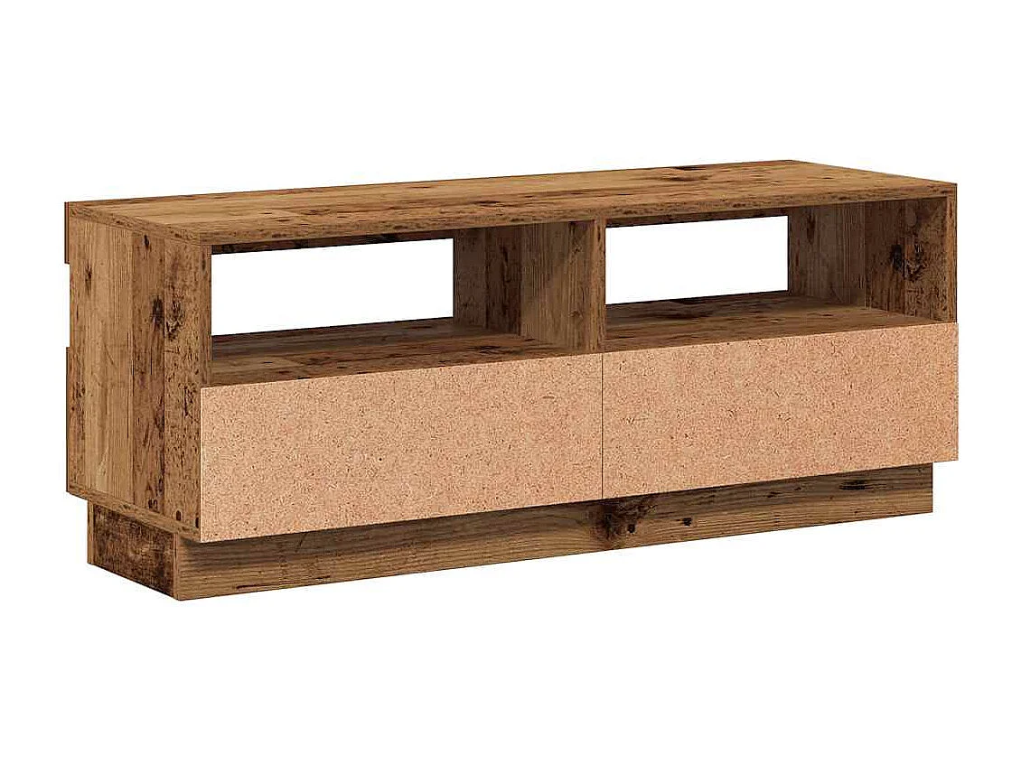 TV-Schrank mit LED-Leuchten Altholz-Optik 100x35x40 cm