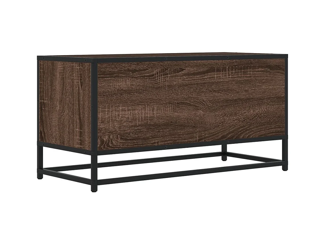 Meuble TV chêne marron 80x34,5x40 cm bois d'ingénierie et métal