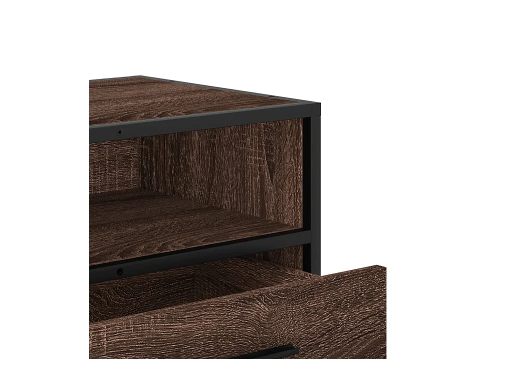Meuble TV chêne marron 80x34,5x40 cm bois d'ingénierie et métal