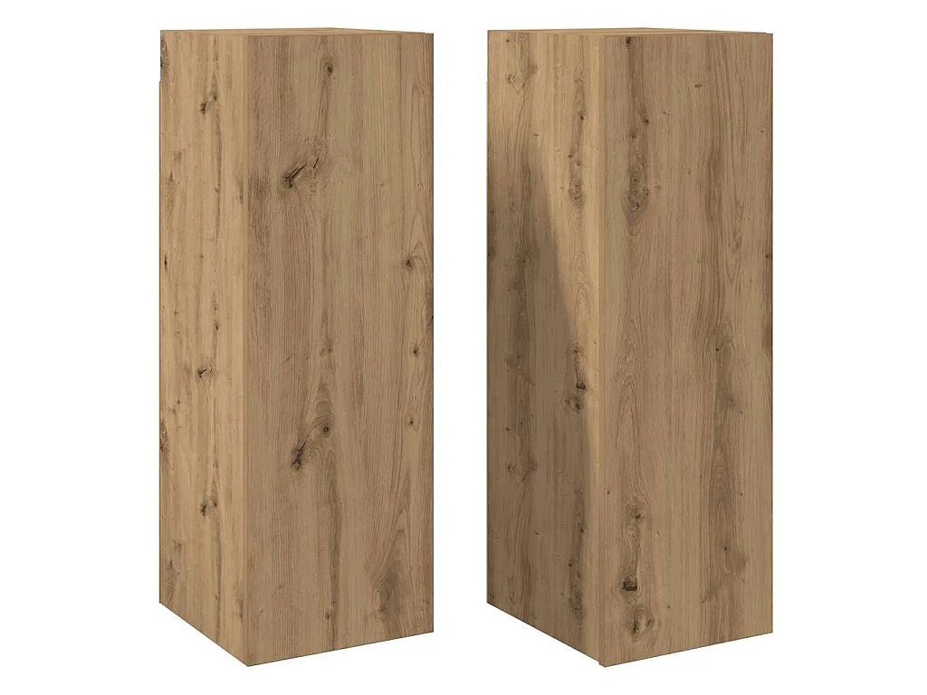 Muebles de TV 2 uds madera roble artisan 30,5x30x90 cm
