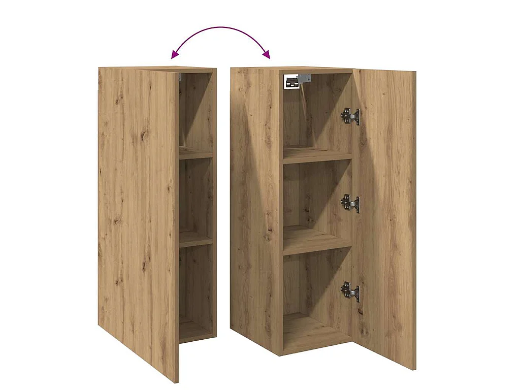 Muebles de TV 2 uds madera roble artisan 30,5x30x90 cm