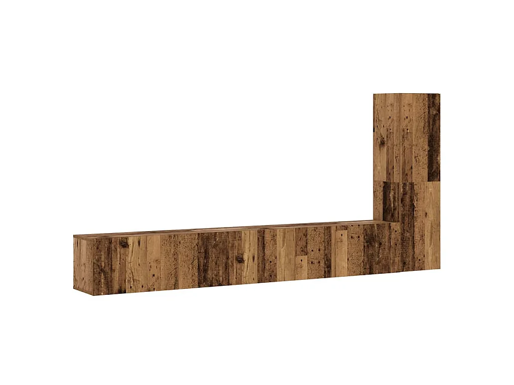armários de TV montados na parede 3 pcs madeira velha