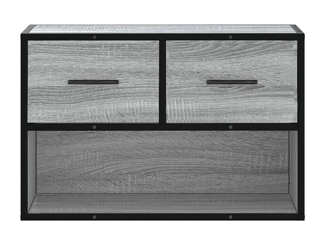 Mueble de TV madera y metal roble ahumado 60x31x39,5 cm