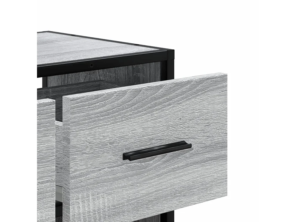 Mueble de TV madera y metal roble ahumado 60x31x39,5 cm