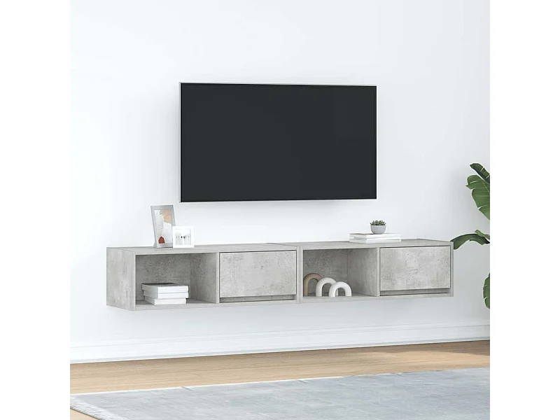 TV-Schränke 2 Stk. Betongrau 80x31x25,5 cm Holzwerkstoff