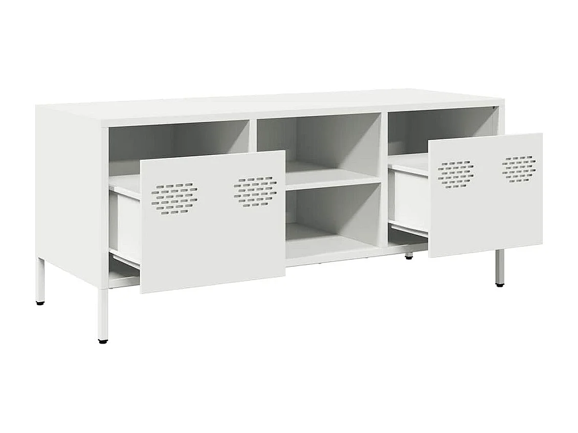 TV-Schrank Weiß 101,5x39x43,5 cm Kaltgewalzter Stahl