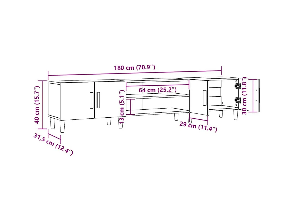 TV-Schrank Artisan-Eiche 180x31,5x40 cm Holzwerkstoff