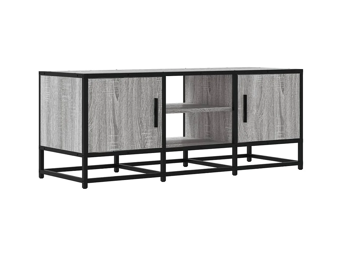 Mobile TV Grigio Sonoma 100x35x41 cm Legno Multistrato Metallo