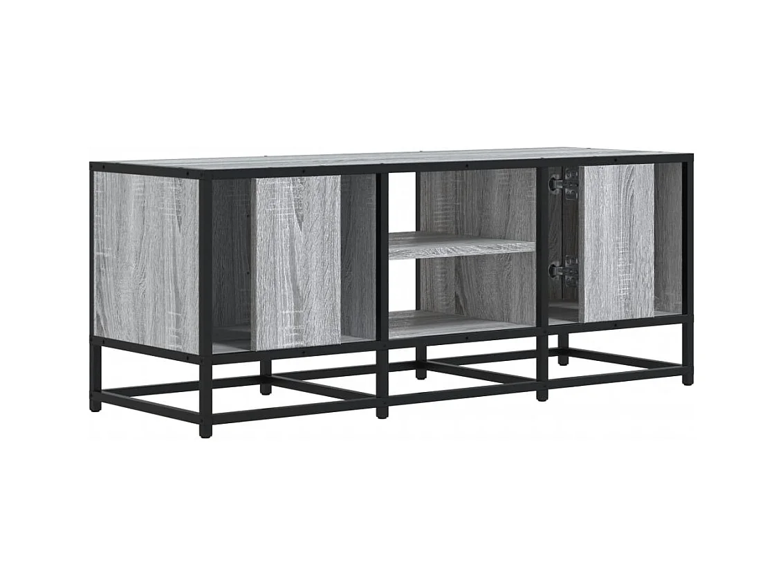 Meuble TV sonoma gris 100x35x41 cm bois d'ingénierie et métal