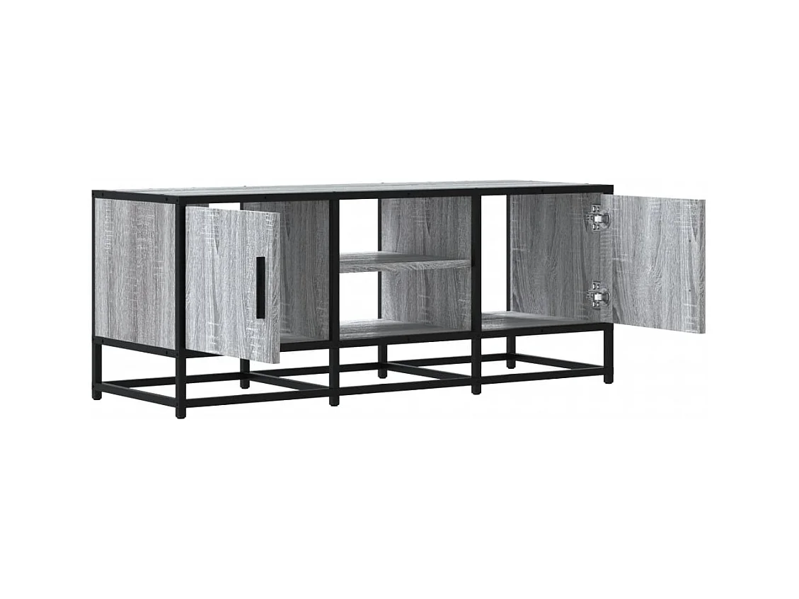 Meuble TV sonoma gris 100x35x41 cm bois d'ingénierie et métal