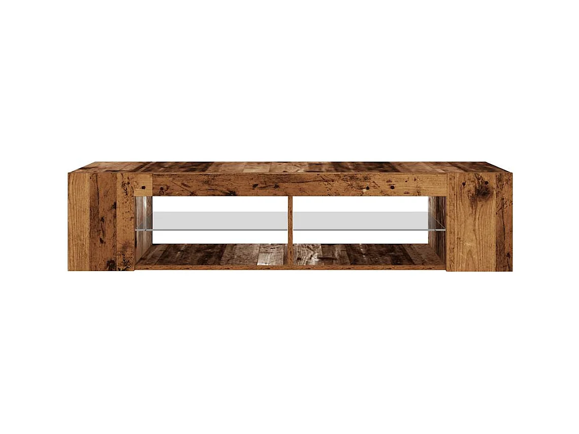 Mobile Porta TV con LED Legno Antico 135x39x30 cm Truciolato