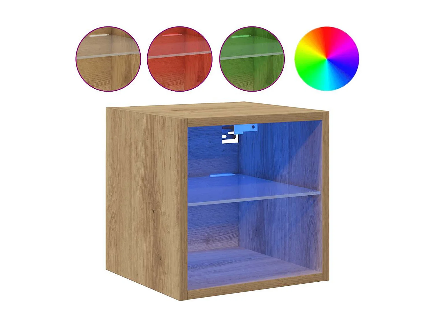 TV-Wandschrank mit LED-Leuchten Artisan-Eiche 30x28,5x30cm