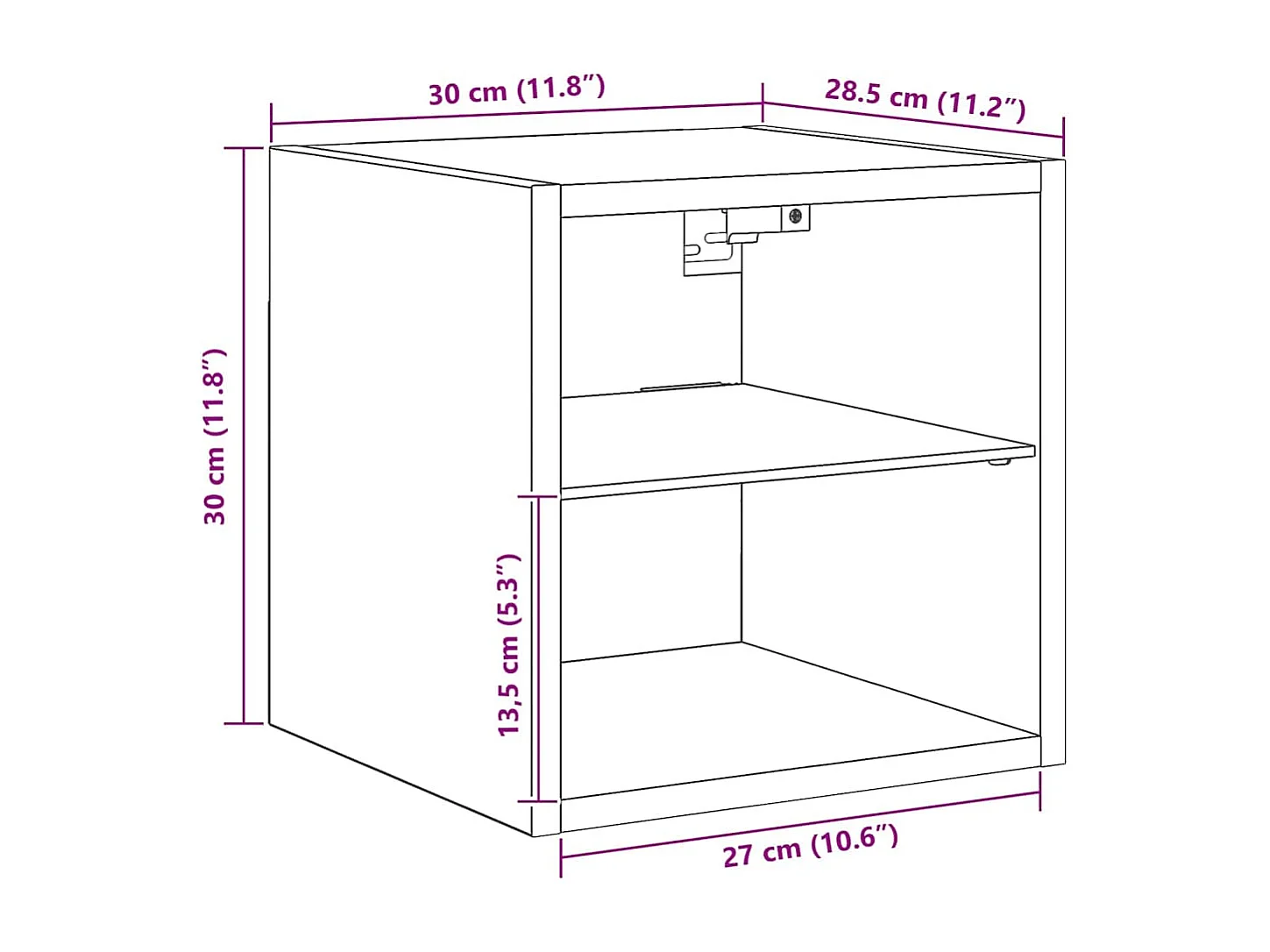TV-Wandschrank mit LED-Leuchten Artisan-Eiche 30x28,5x30cm