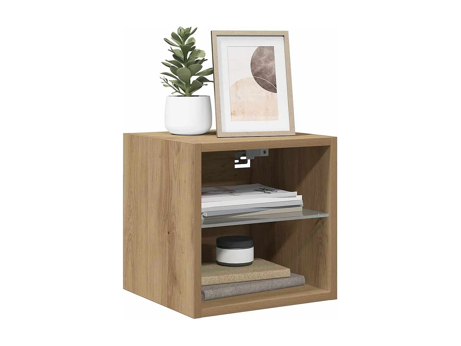 TV-Wandschrank mit LED-Leuchten Artisan-Eiche 30x28,5x30cm