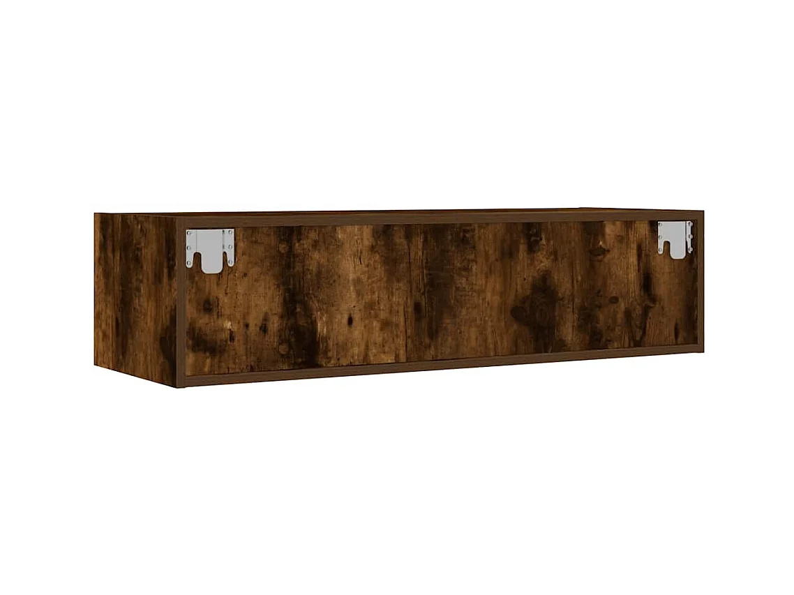 Meuble TV avec lumières LED chêne fumé 100X35,5x25 cm