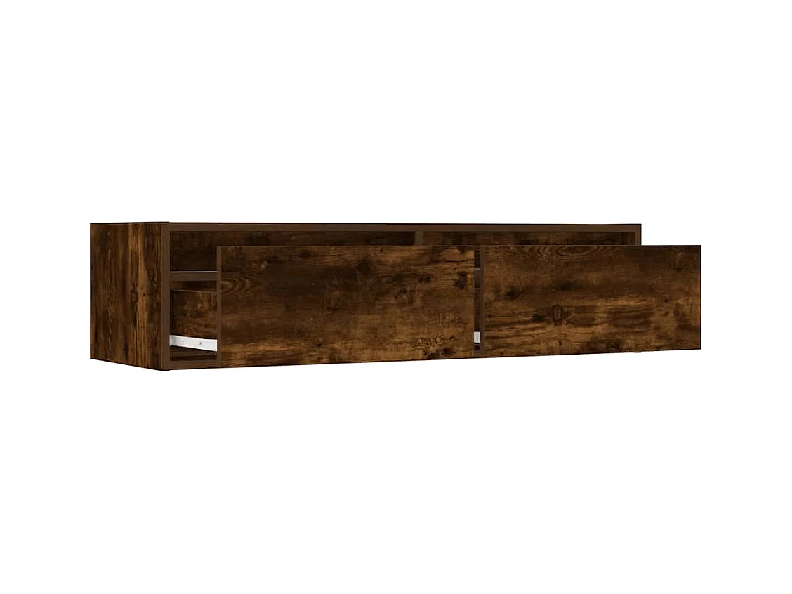 Meuble TV avec lumières LED chêne fumé 100X35,5x25 cm