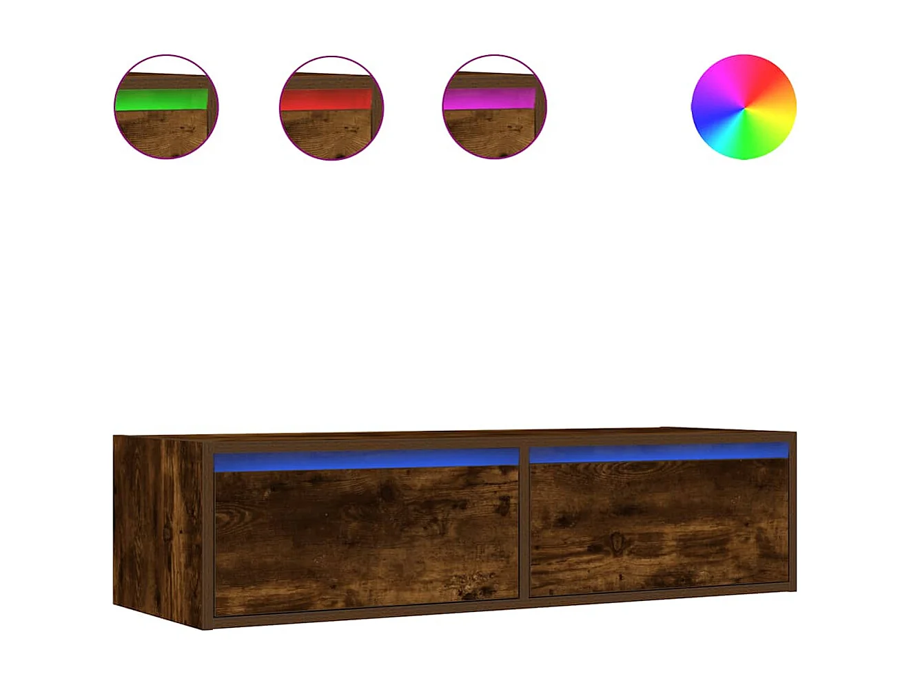 TV-Schrank mit LED-Leuchten Räuchereiche 100x35,5x25 cm
