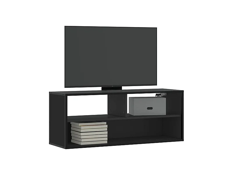 TV-Schrank Schwarz 100x31x39,5 cm Holzwerkstoff und Metall
