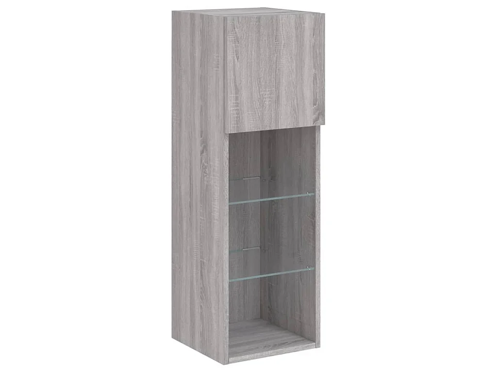 Unités murales TV avec LED 4 pcs gris sonoma bois d'ingénierie