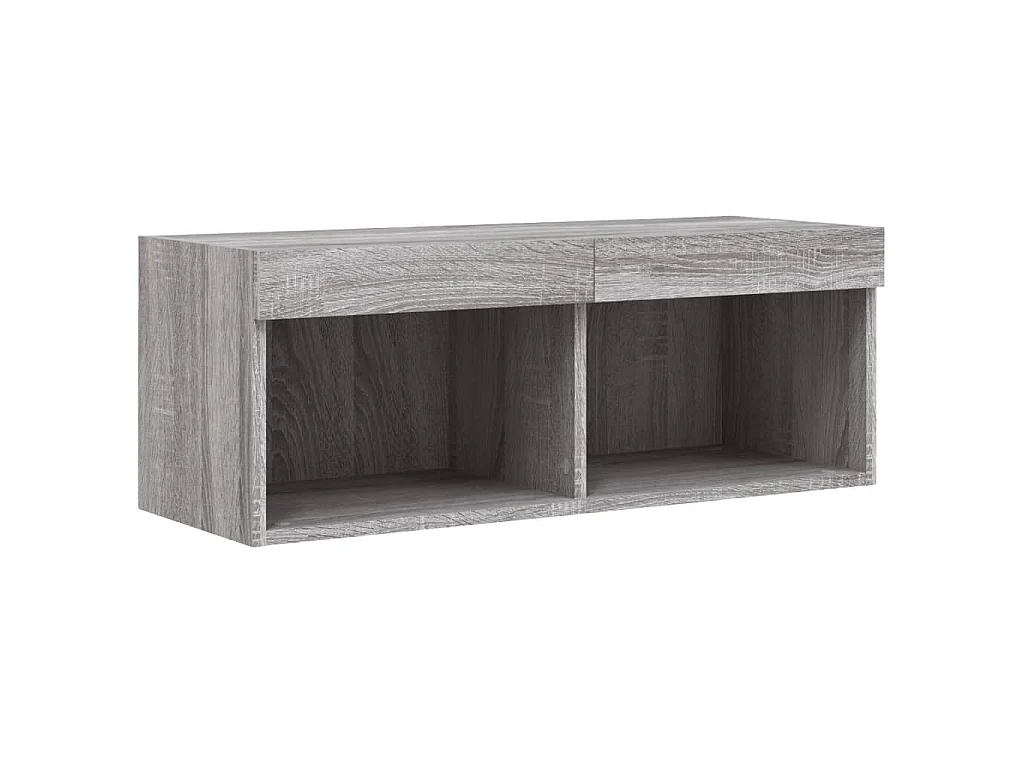 Unités murales TV avec LED 4 pcs gris sonoma bois d'ingénierie