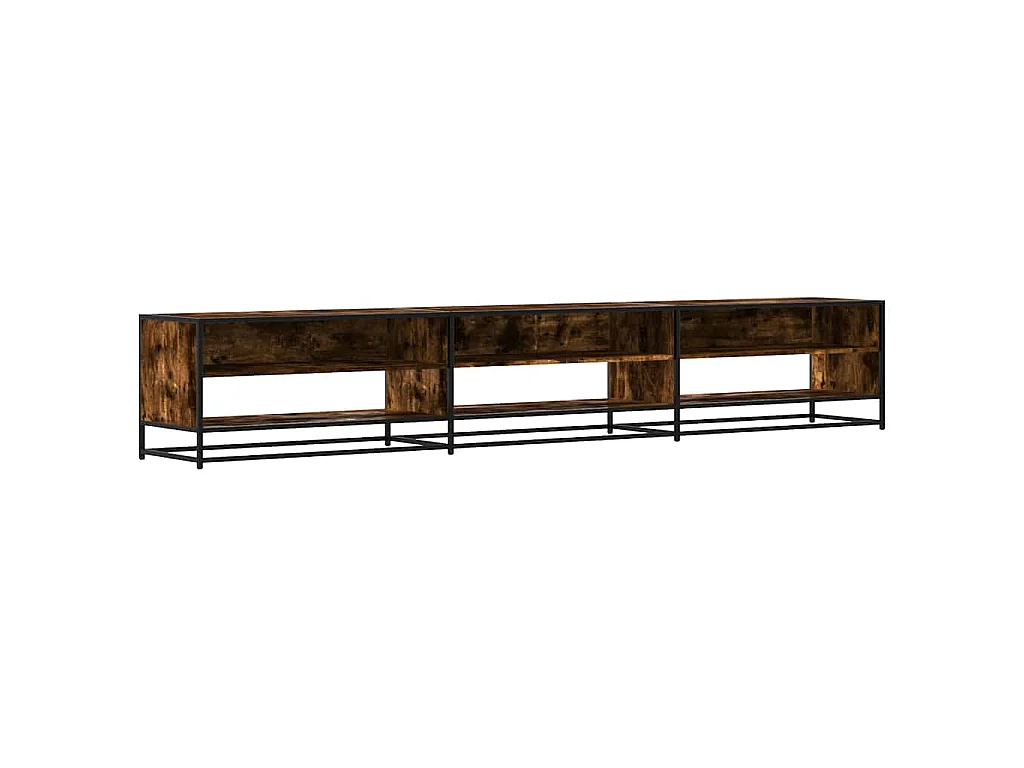 Meuble TV chêne fumé 270x40x46 cm bois d'ingénierie