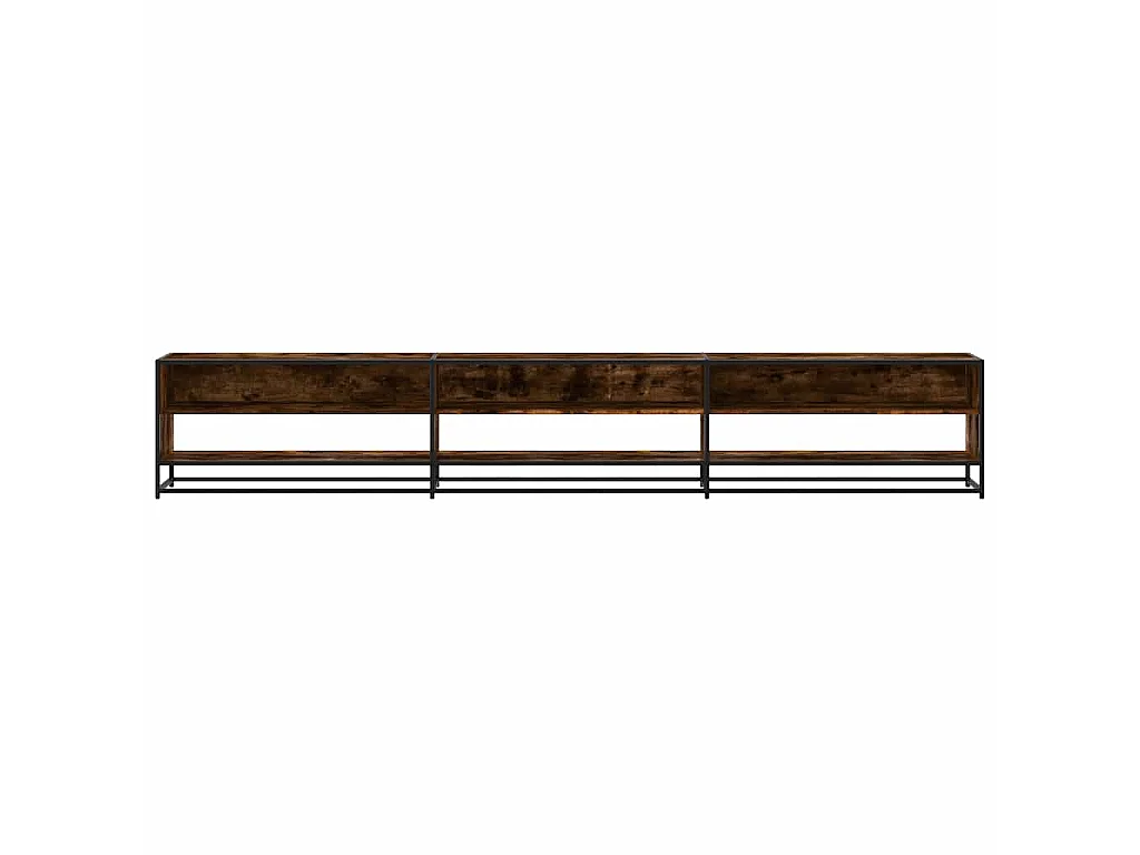 Meuble TV chêne fumé 270x40x46 cm bois d'ingénierie