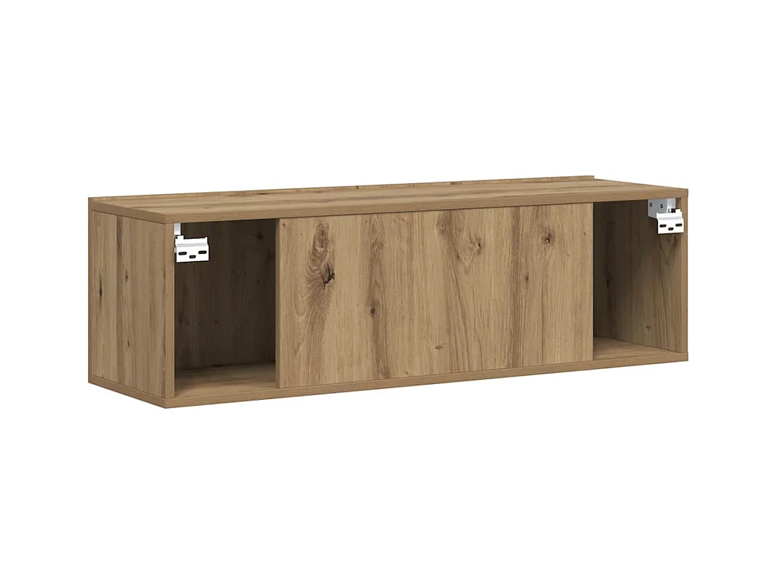 Mobile TV a Parete Rovere Artigianale 80x30x30 cm in Truciolato